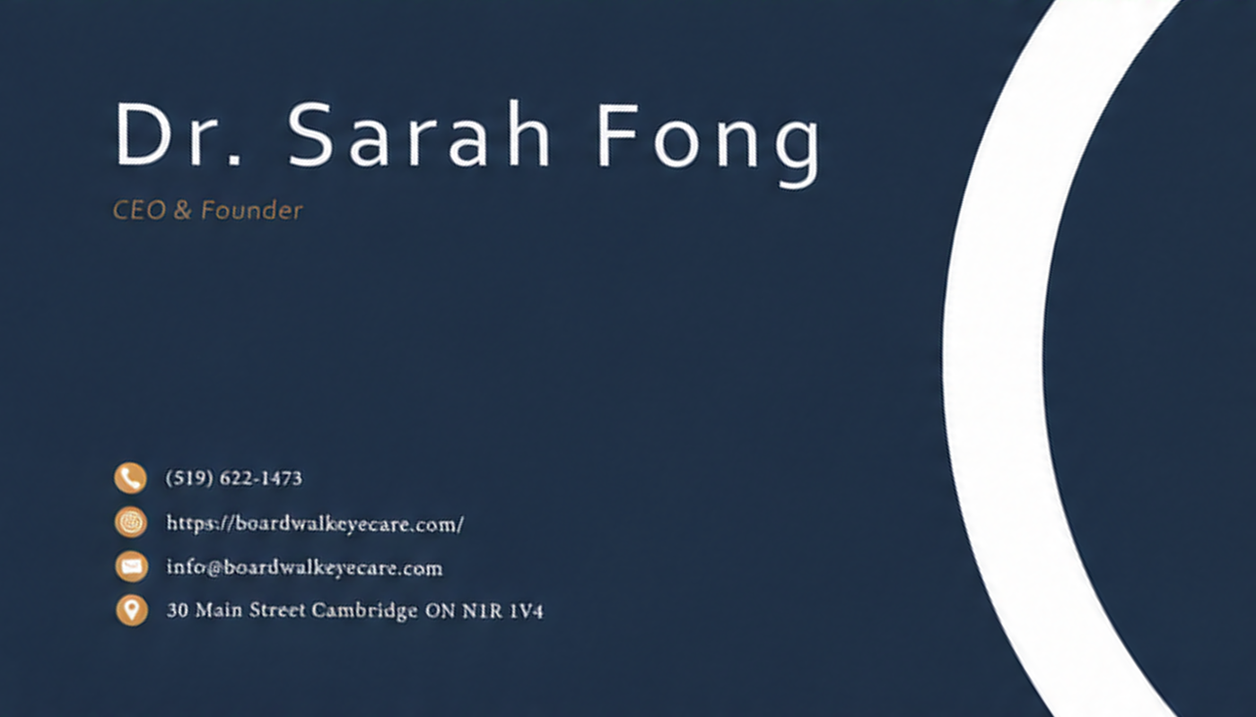 Boardwalk Eye Care identity on a business card