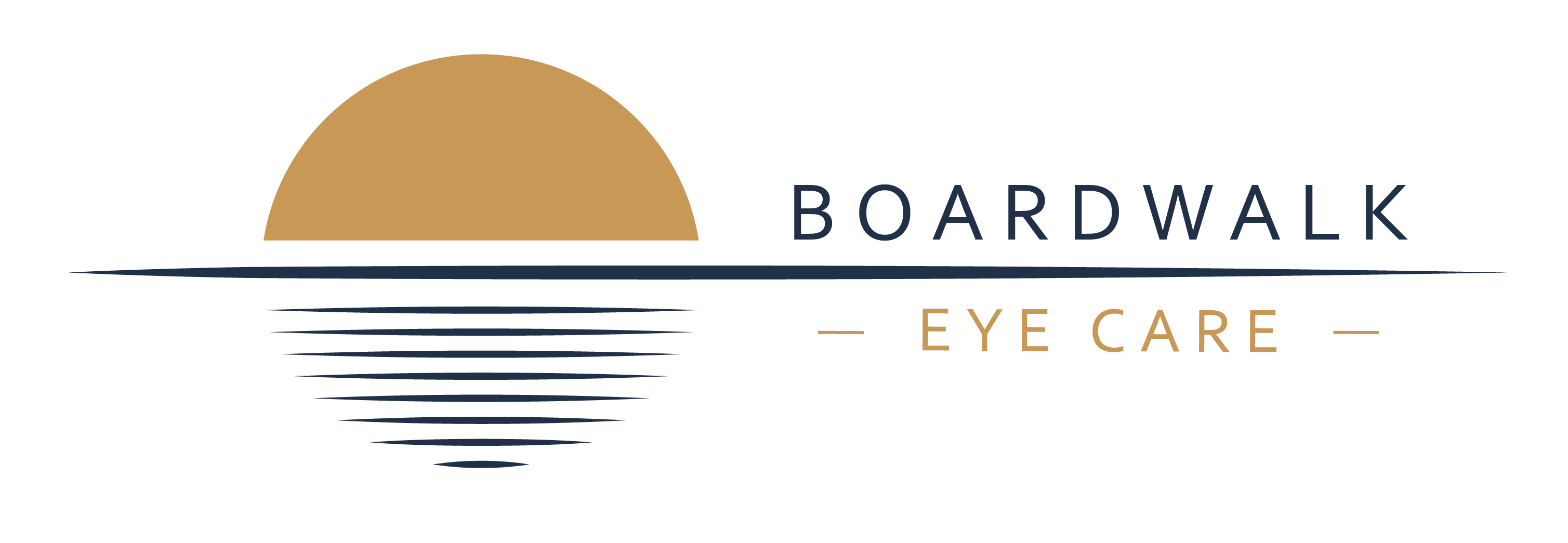 Boardwalk Eye Care logo informed by the Landolt C visual-acuity symbol